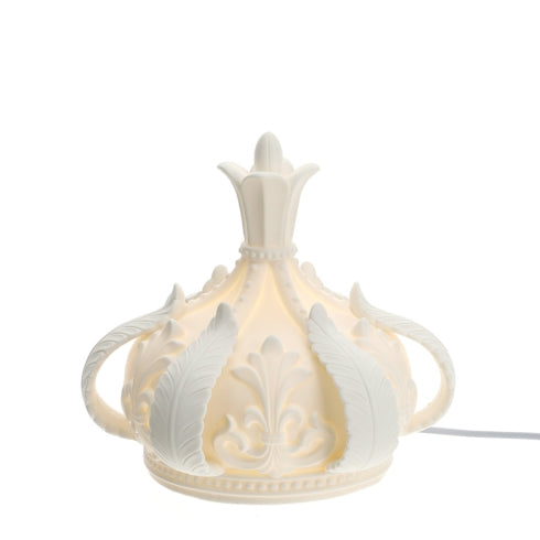 LAMPADA CORONA PORCELLANA BIANCA DIA.20X18CM
