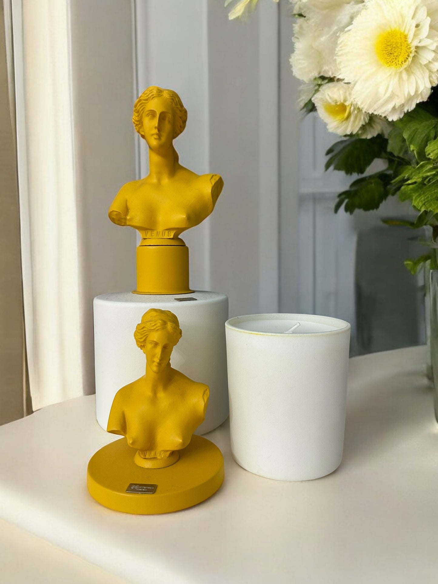 Candela con busto Venere Senape - Chiaraela