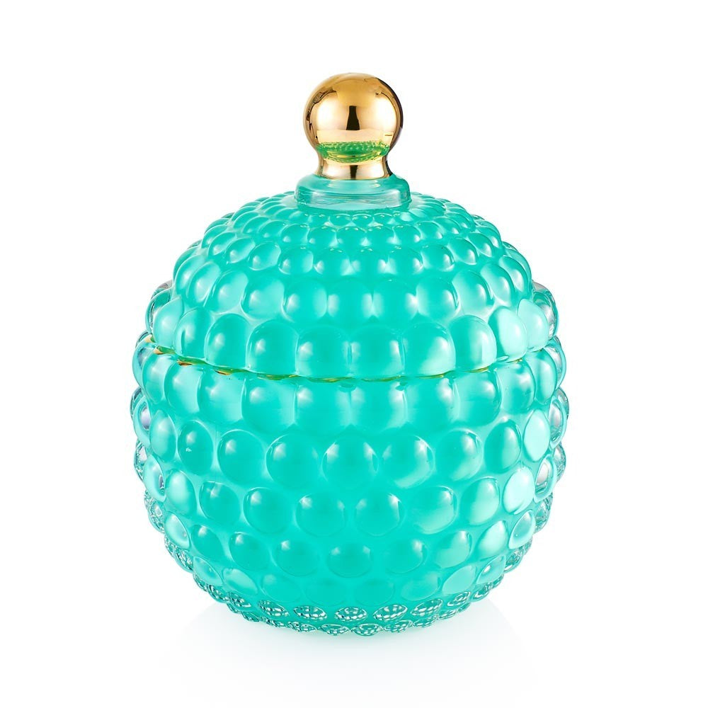 Candela decorativa bombata verde Emò - collezione Medina