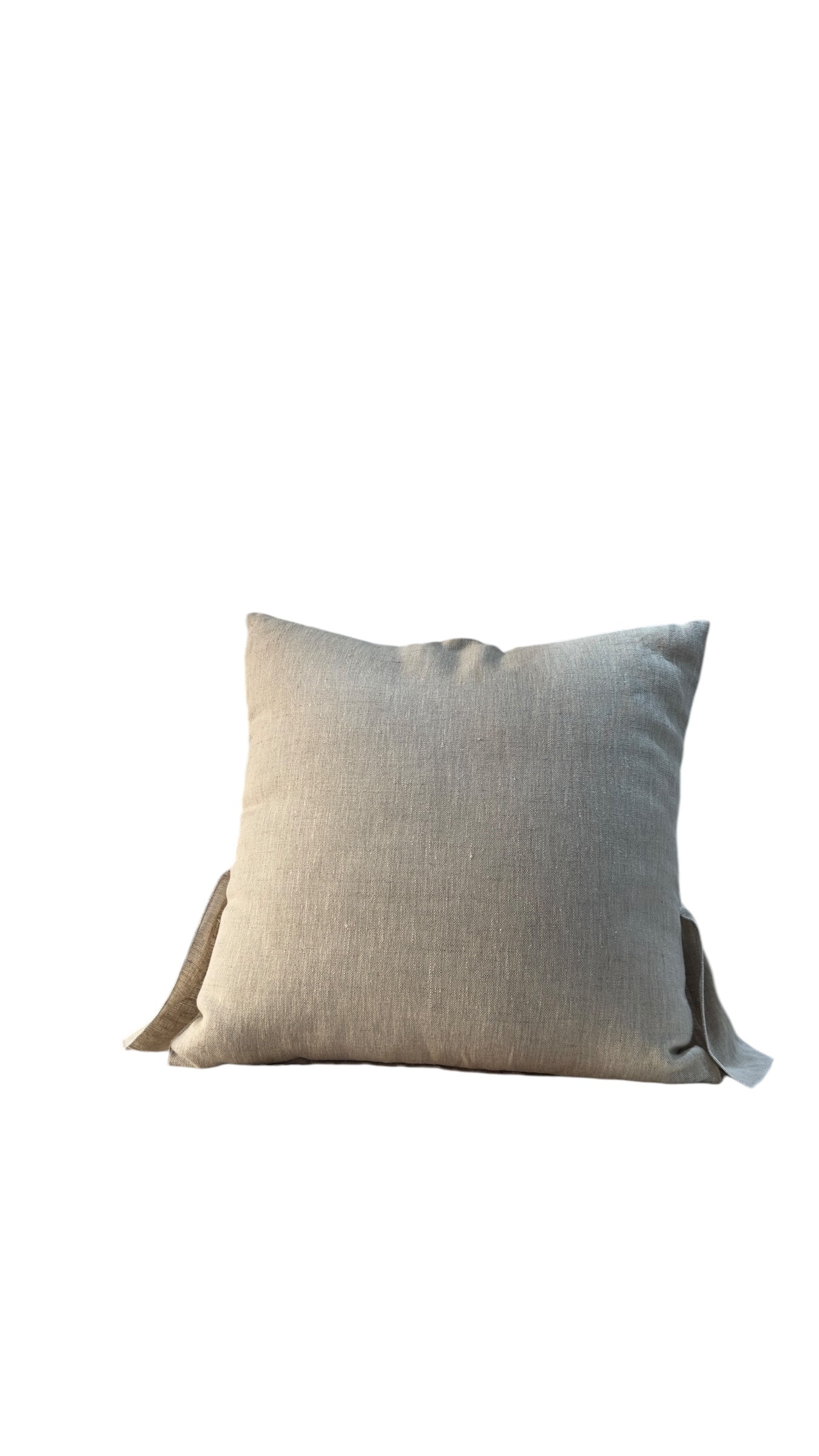 Cuscino lino e pizzo beige 40x40 - Fiori di Lena