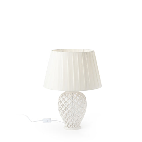 LAMPADA POTICHE OVALE PORC.TRAF.38CM(H)