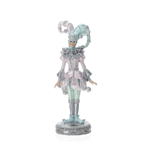 STATUA GIULLARE VENICE RESINA 38CM METALLIC 2