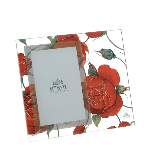 CORNICE VETRO TRASP.ROSE BACCARAT 21X19C - HERVIT