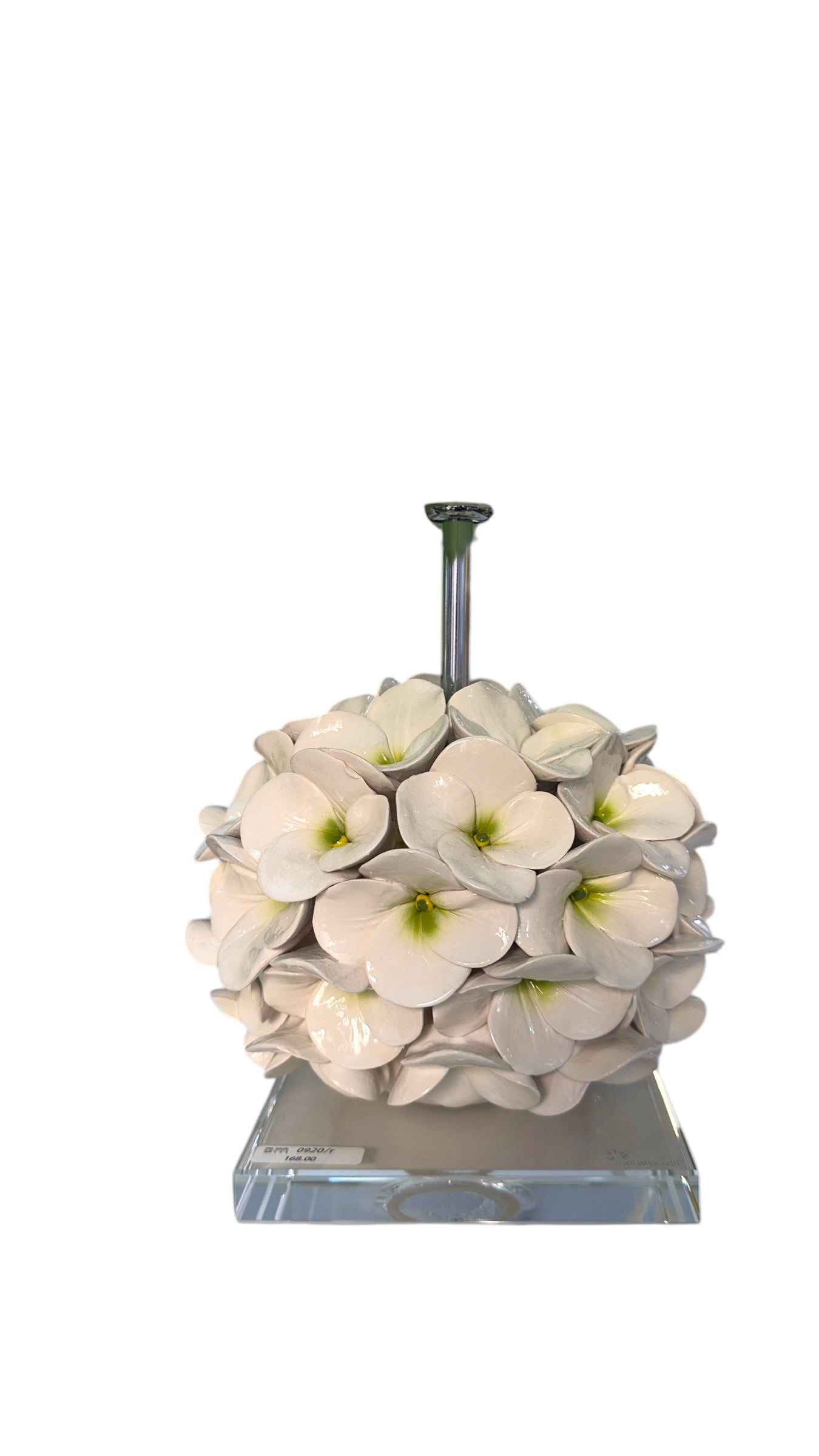 Gli Alberelli Lampada Ortensia 23 cm con Base e Paralume Capodimonte - Made in Italy