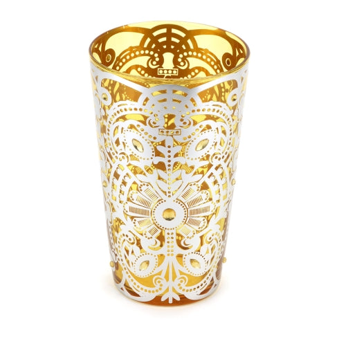 VASO VETRO BISANZIO GIALLO DIA.14XH23CM