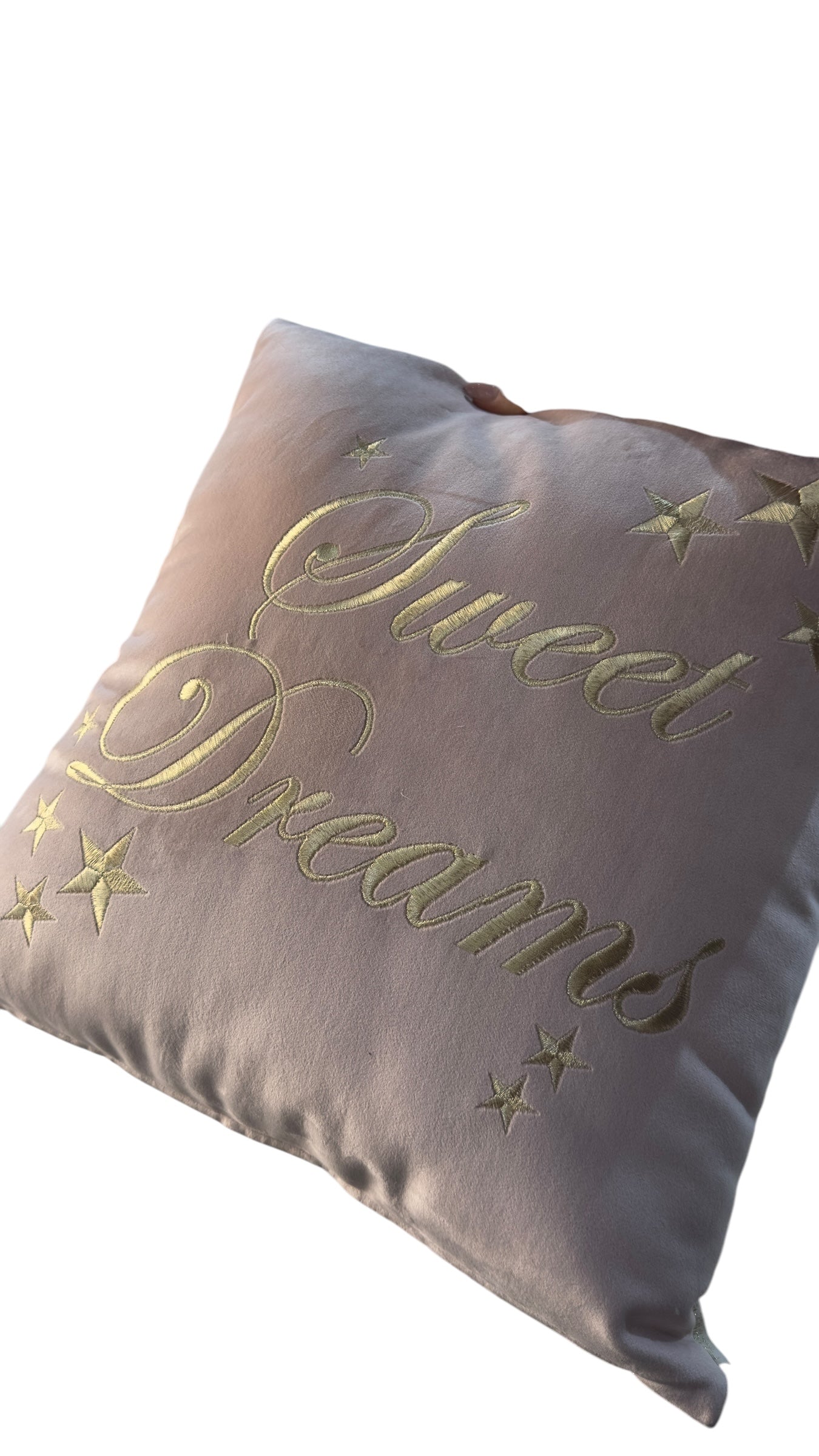 Cuscino velluto ricamato "Sweet dreams" - Fiori di Lena
