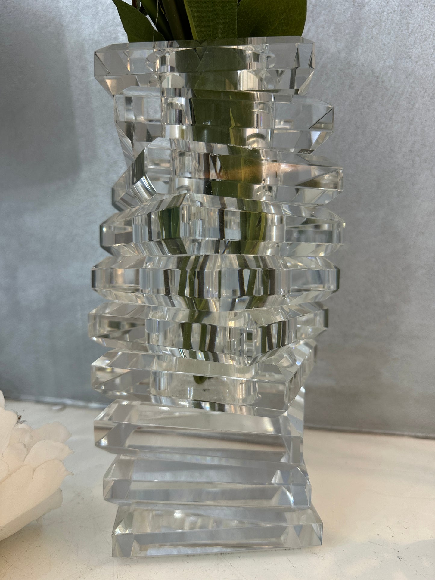 Vaso geometrico in cristallo a spirale - Emò