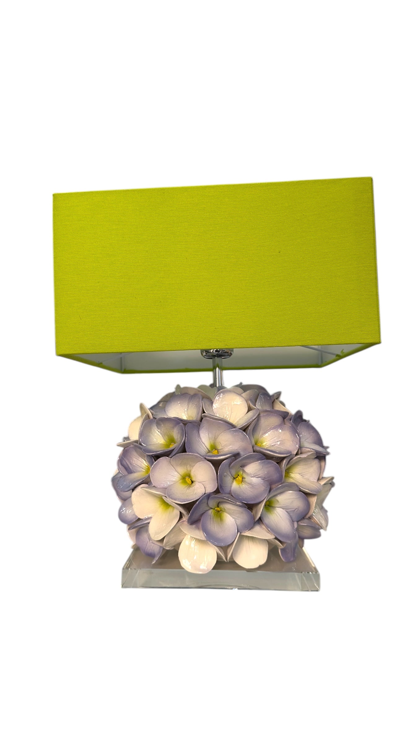Gli Alberelli Lampada Ortensia 28 cm con Base e Paralume Capodimonte - Made in Italy