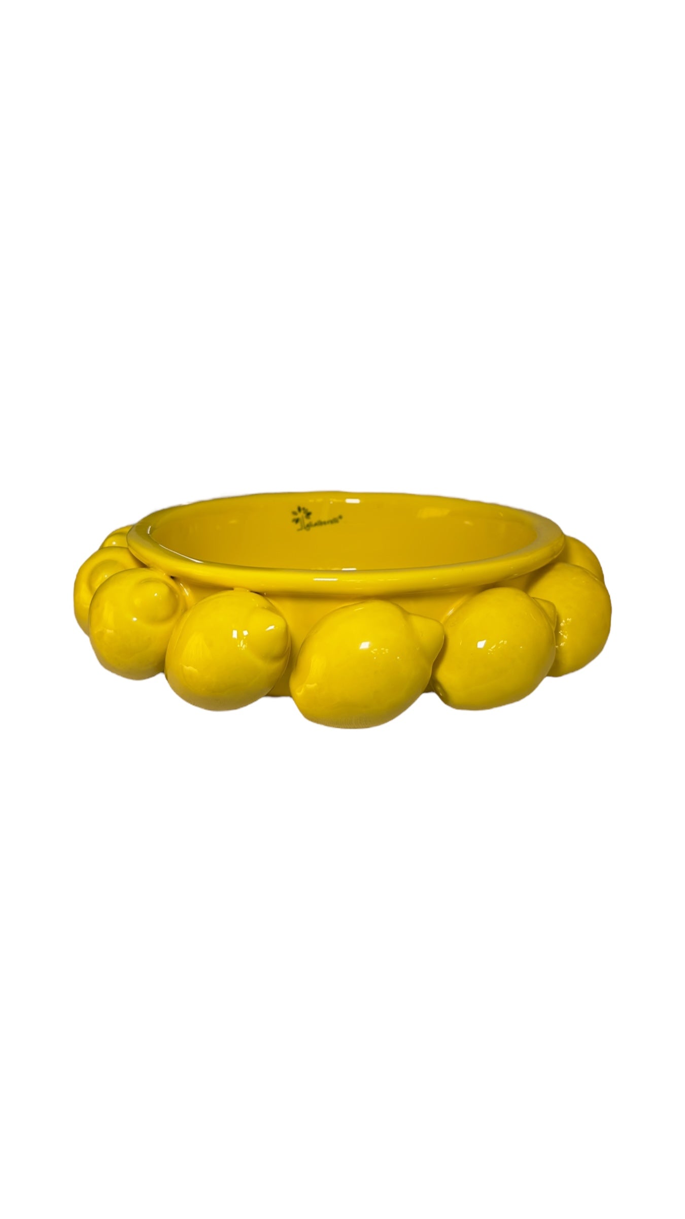 Ciotola Gialla Decorata con Limoni in Ceramica di Capodimonte – Gli Alberelli