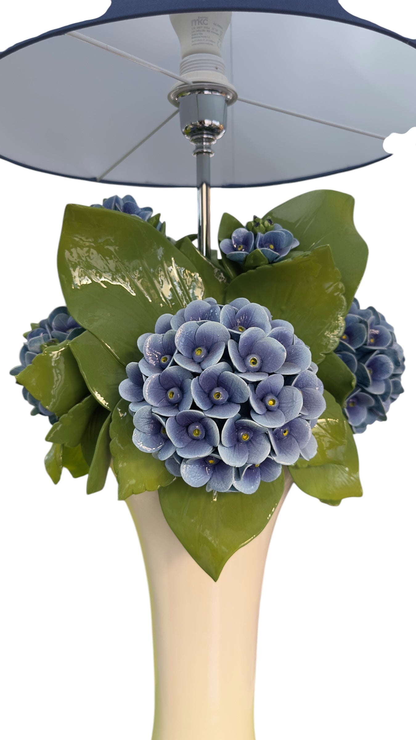 Gli Alberelli Lampada Ortensie Blu con Paralume - 76 cm di Altezza Made in Italy