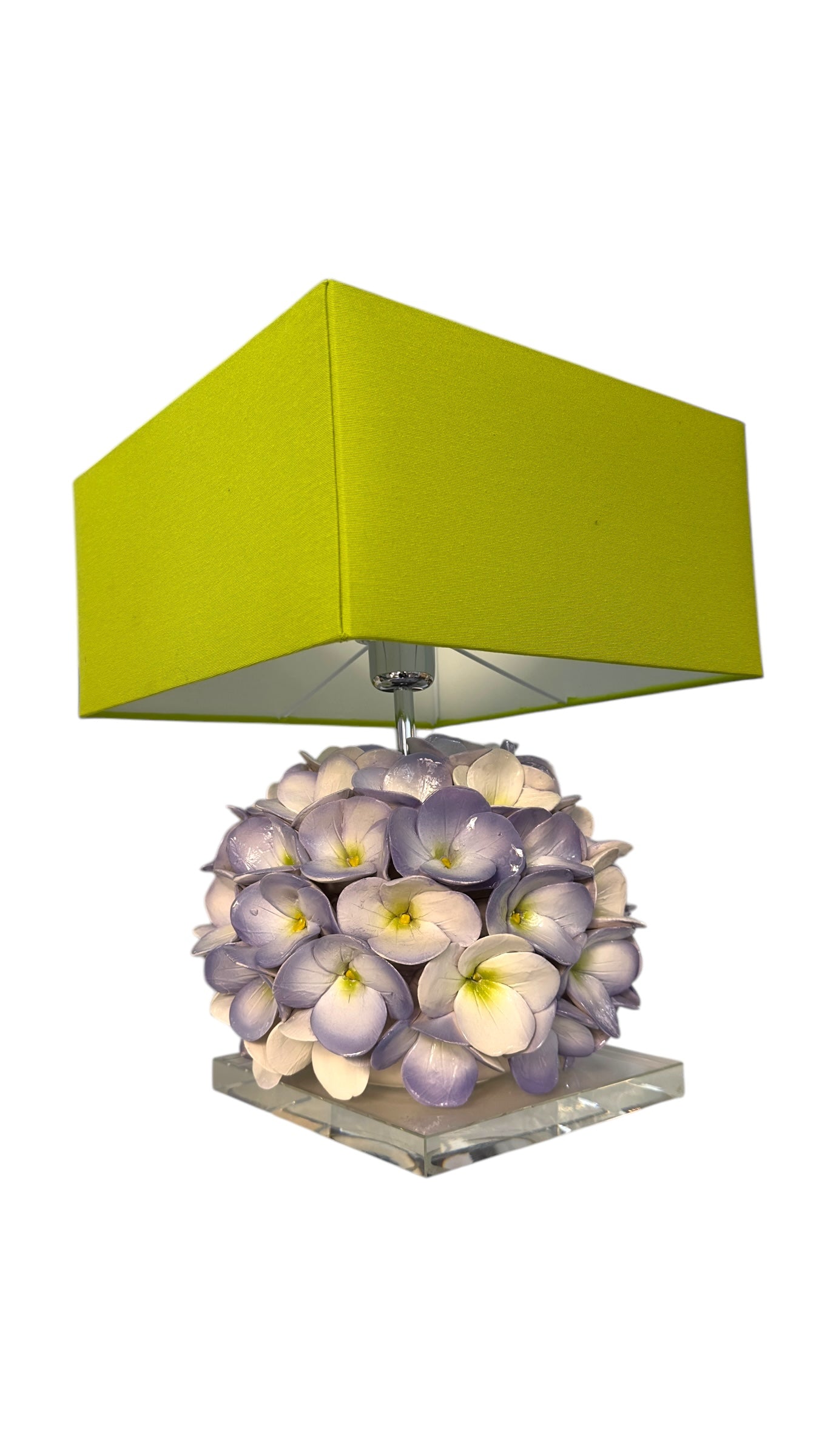 Gli Alberelli Lampada Ortensia 28 cm con Base e Paralume Capodimonte - Made in Italy