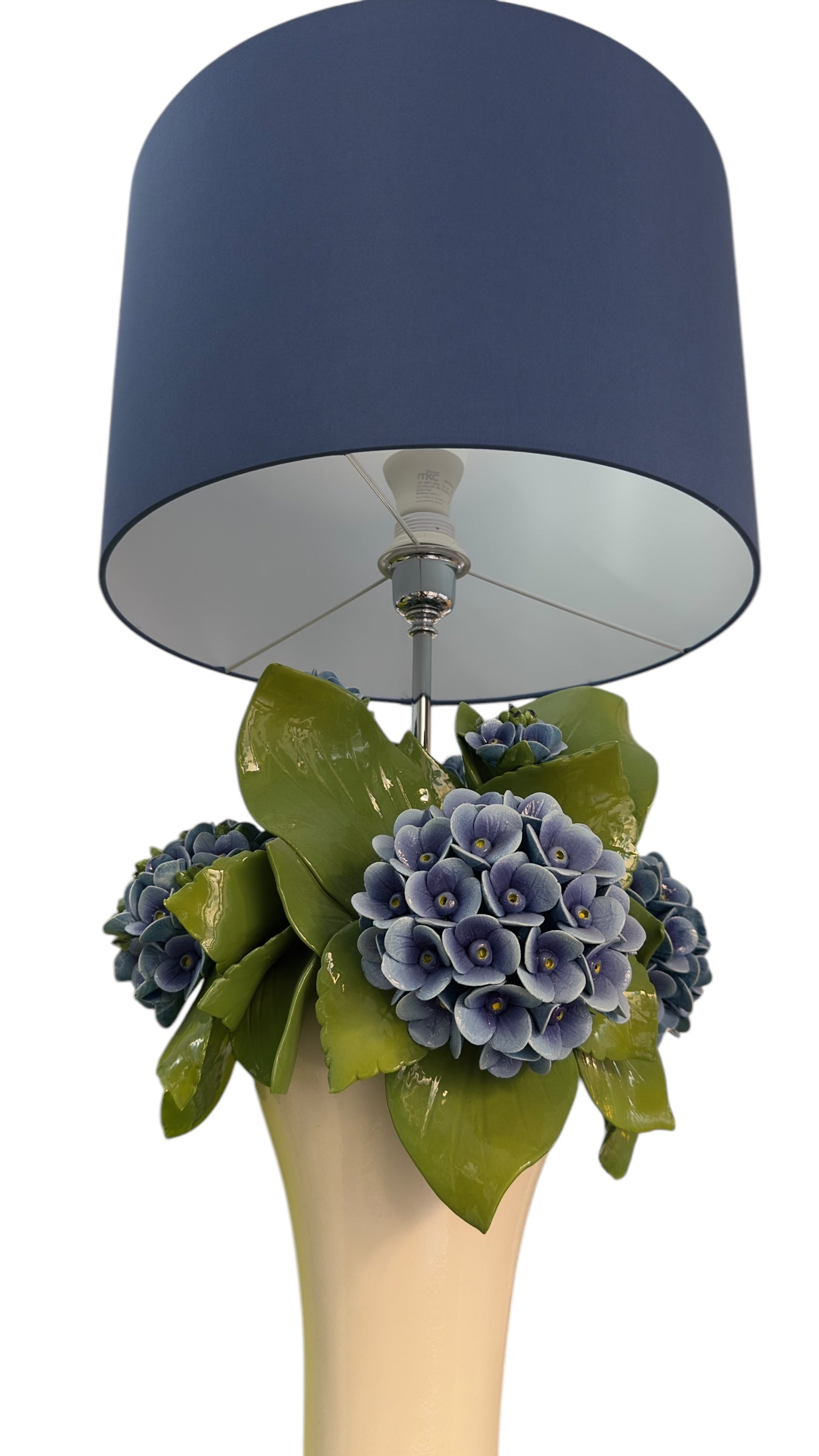 Gli Alberelli Lampada Ortensie Blu con Paralume - 76 cm di Altezza Made in Italy