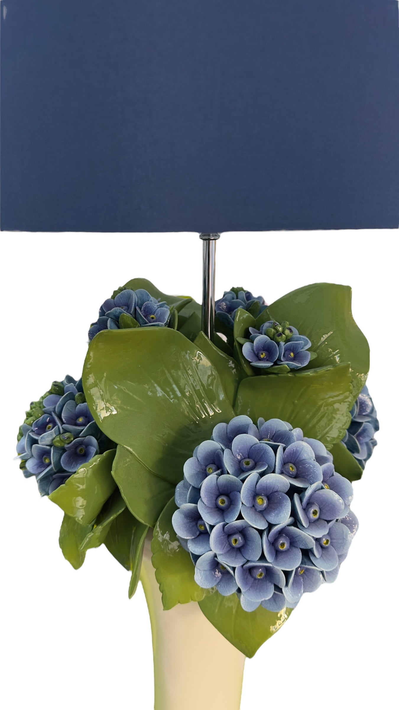Gli Alberelli Lampada Ortensie Blu con Paralume - 76 cm di Altezza Made in Italy