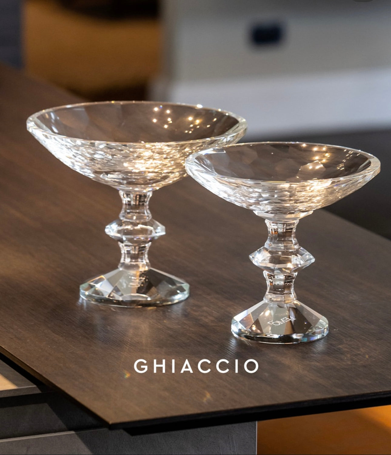 Alzata in cristallo a coppa Emò - collezione Ghiaccio