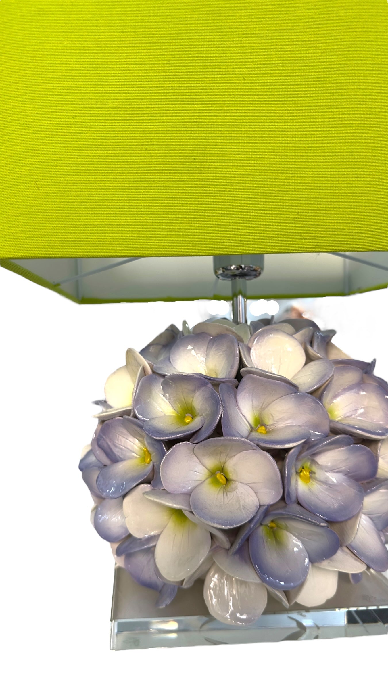 Gli Alberelli Lampada Ortensia 28 cm con Base e Paralume Capodimonte - Made in Italy