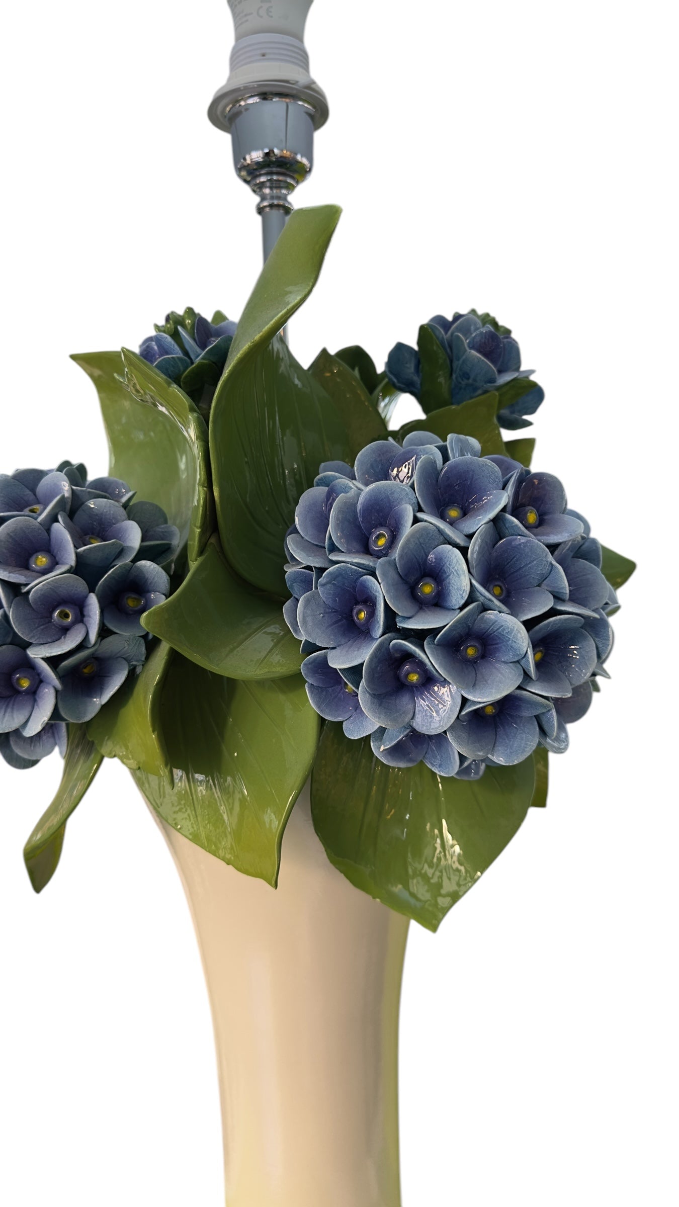 Gli Alberelli Lampada Ortensie Blu con Paralume - 76 cm di Altezza Made in Italy