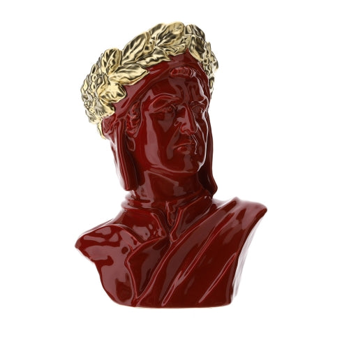 CONT.TESTA DANTE GRES ROSSO/ORO 35CM