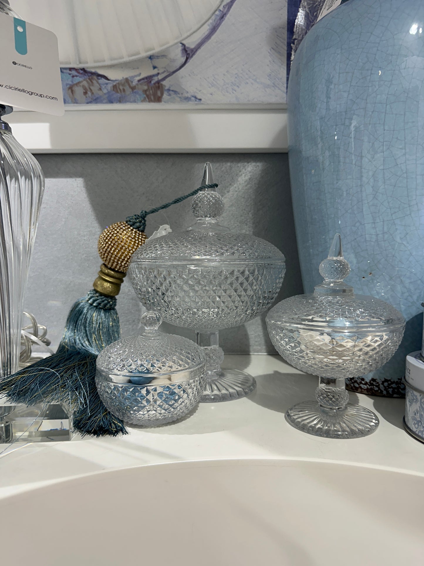 Alzata piccola con coperchio Emò - collezione Eterea