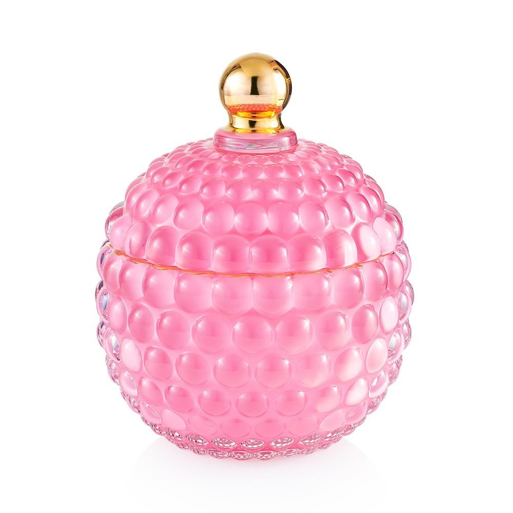 Candela decorativa grande bombata cipria Emò - collezione Medina