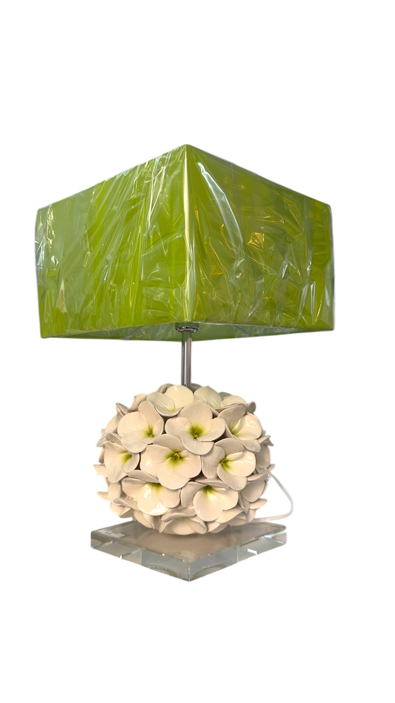 Gli Alberelli Lampada Ortensia 23 cm con Base e Paralume Capodimonte - Made in Italy