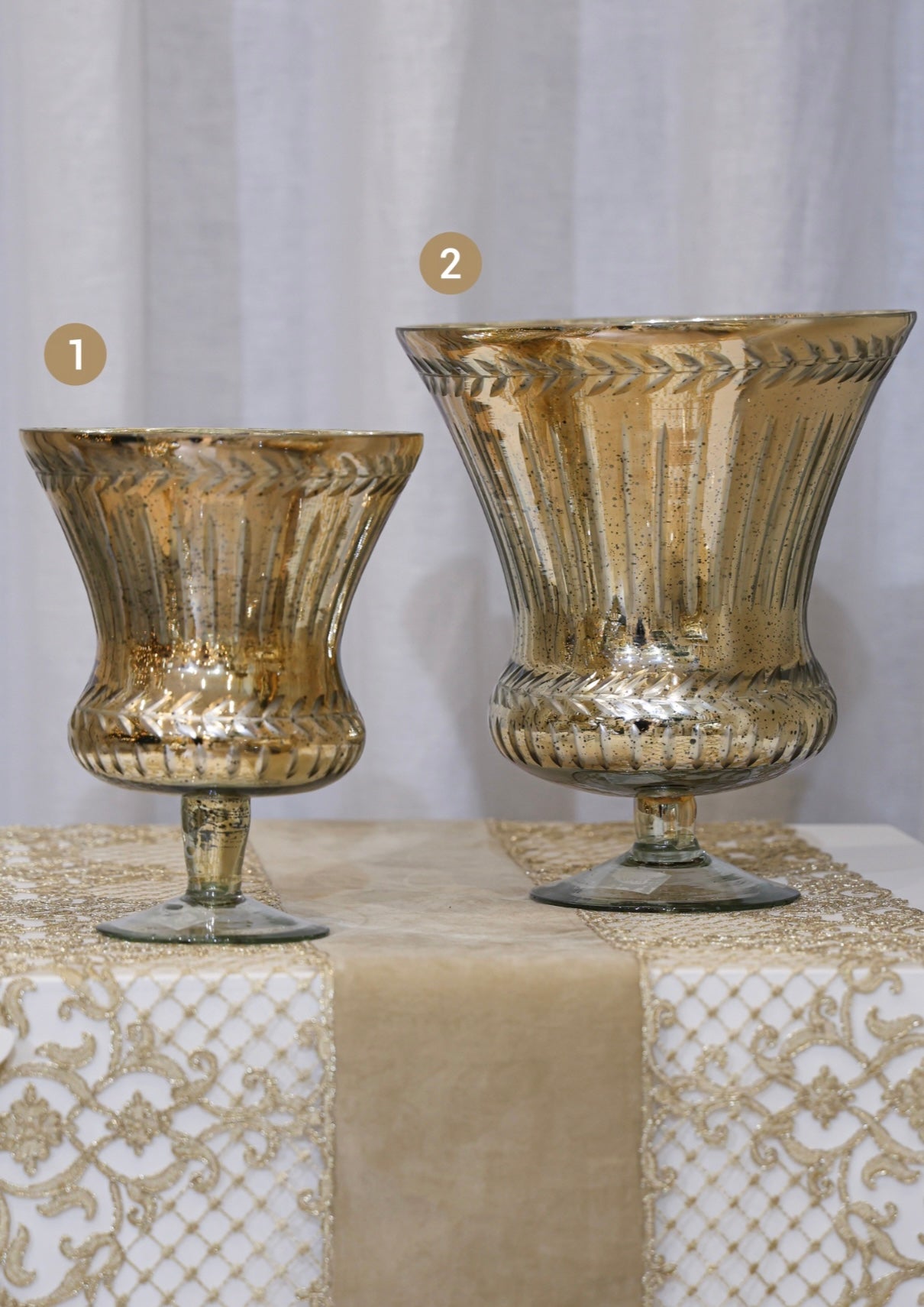 Vaso vetro mercurizzato grande