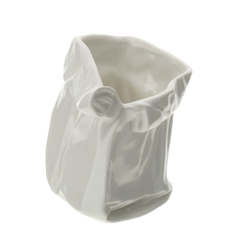 CIOTOLA CARTOCCIO PORCELLANA 14X12XH17C BIANCA NEW BONE CHINA SCATOLA REGALO