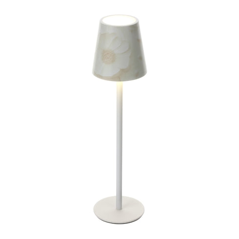 LAMPADA LED STELO CANVAS DIA.7XH27CM HE CREMA DIMMERABILE, BATTERIA RICARI.C/CAVO USB S.R.