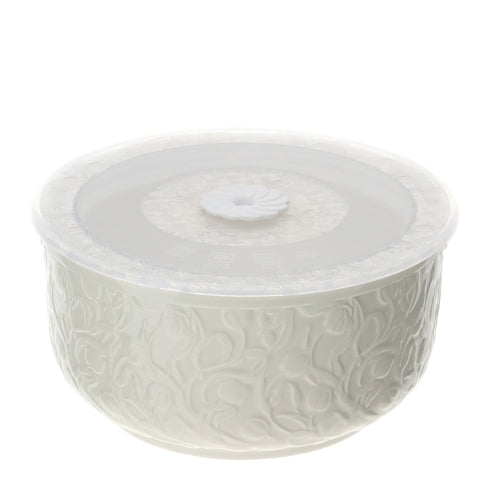 CONTENITORE PORC.TULIP BIANCO DIA.15X7CM C/COPERCHIO PLASTICA SALVAFRESCHEZZA SCAT.REG.