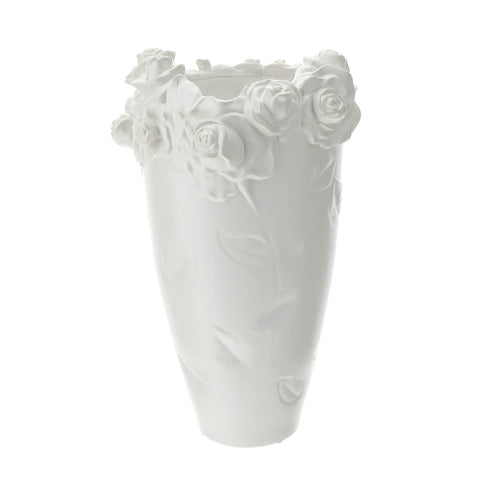 VASO SCULTURA ROSE GRES BiancoDIA.24X37CM