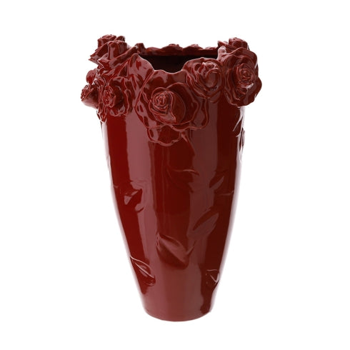 VASO SCULTURA ROSE GRES DIA.35X51CM