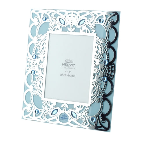 CORNICE VETRO BYZANTIUM AZZURRO 24X29CM