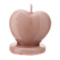 CANDELA CUORE ROSA 7,5XH7,5CM LACCATA SCATOLA PVC TRASP. E NASTRO ORGANZA ROSA
