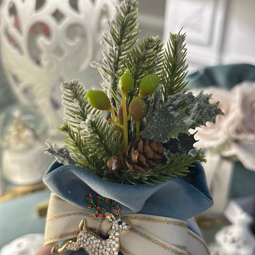 Pouf piccolo con frase e spilla  - Fiori di Lena