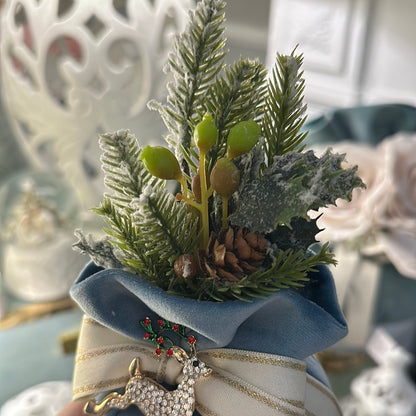 Pouf piccolo con frase e spilla  - Fiori di Lena