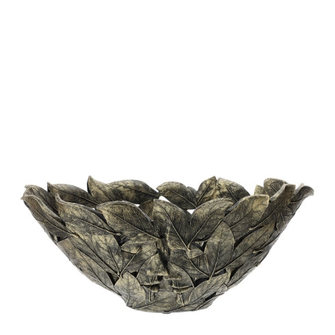 CENTROTAVOLA RESINA FOGLIE 24X39XH17CM LUI/LEI - HERVIT