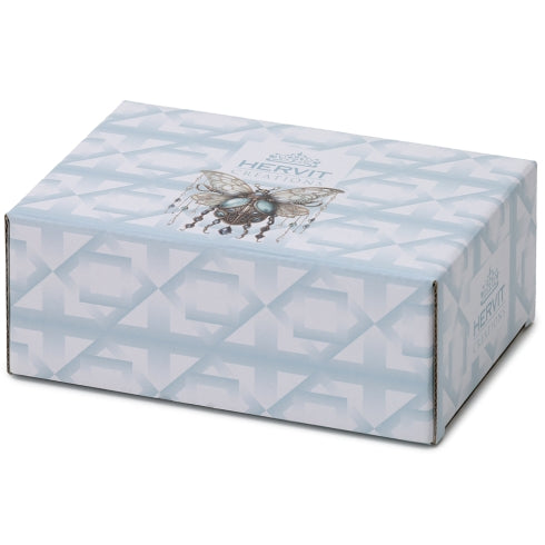 COFANETTO LEGNO/SPECCHIO 15X10X5CM ANIMALGEM SCARABEO BLU INT.VELL.NERO C/DIVIS.S.R.