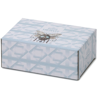 COFANETTO LEGNO/SPECCHIO 15X10X5CM ANIMALGEM SCARABEO BLU INT.VELL.NERO C/DIVIS.S.R.