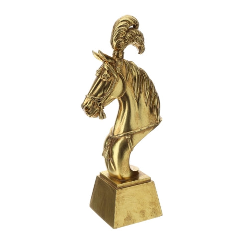 TESTA DI CAVALLO RESINA ORO 16XH38CM