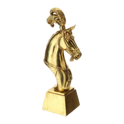 TESTA DI CAVALLO RESINA ORO 16XH38CM