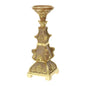 PORTACANDELA RESINA ORO 11X11XH31,5CM