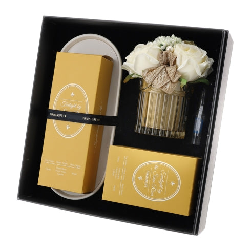 SET LUXURY FRAGRANZA AVORIO L29XH17CM