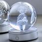 SFERA CRYSTAL PLANET PRINCE DIA.8CM
 BASE LED ARGENTO C/CAVO USB E BATTERIA SCAT.REG.