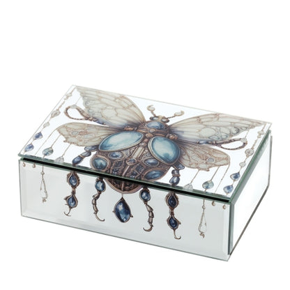 COFANETTO LEGNO/SPECCHIO 15X10X5CM ANIMALGEM SCARABEO BLU INT.VELL.NERO C/DIVIS.S.R.