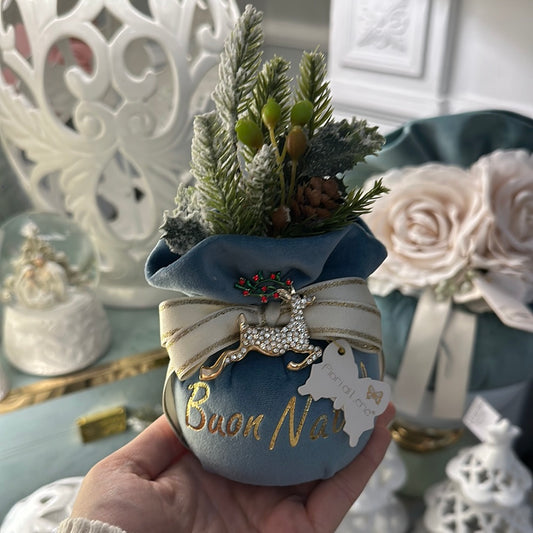 Pouf piccolo con frase e spilla  - Fiori di Lena