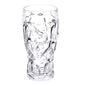 BOX 2 BICCHIERI VETRO DIA.7XH15CM TRASP. RILIEVO RICCIOLO HEAVY SCATOLA REGALO