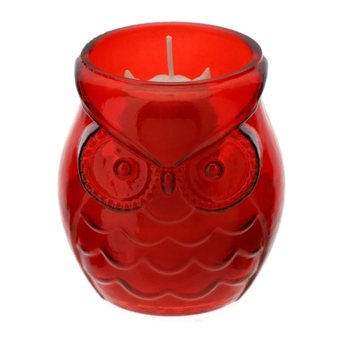 CANDELA VETRO CIVETTA ROSSA DIA.8XH9CM 140G PROFUMATA OUD SCATOLA REGALO