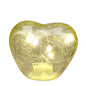 CUORE VETRO CRACK GIALLO LUCE LED 8CM A BATTERIA (COMPRESE) SCATOLA REGALO