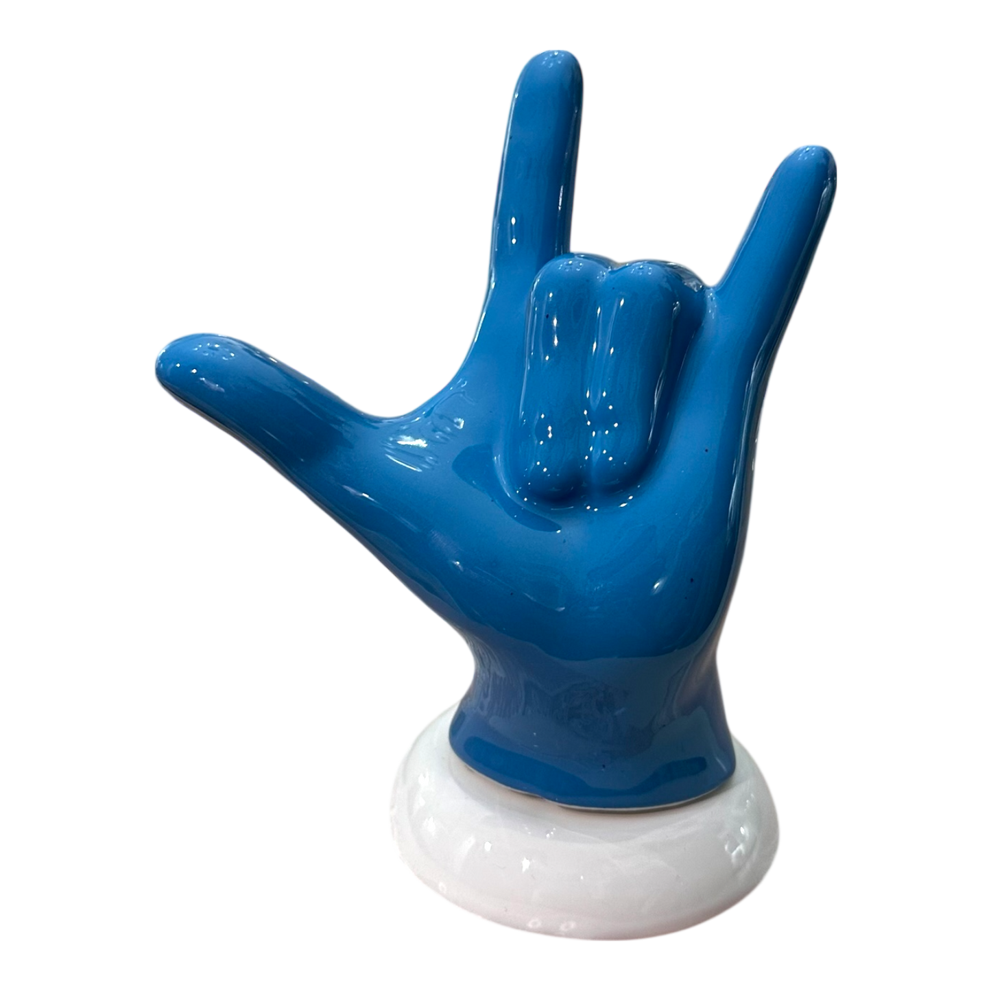 Amagè - mano “Rock” in azzurro base bianca