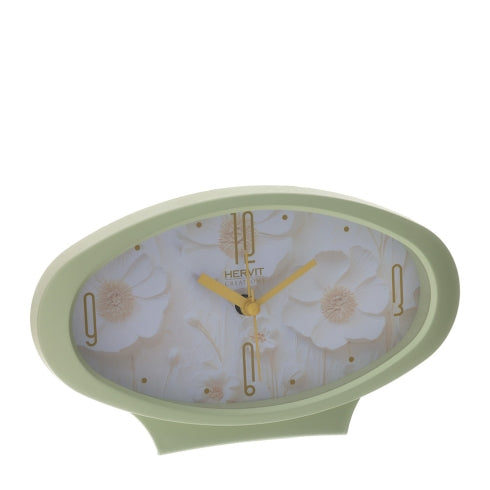 OROLOGIO DA TAVOLO OVALE CANVAS 19X11CM VERDE, DIGITALE A BATTERIA C/FUNZ.SVEGLIA SCAT.REG.