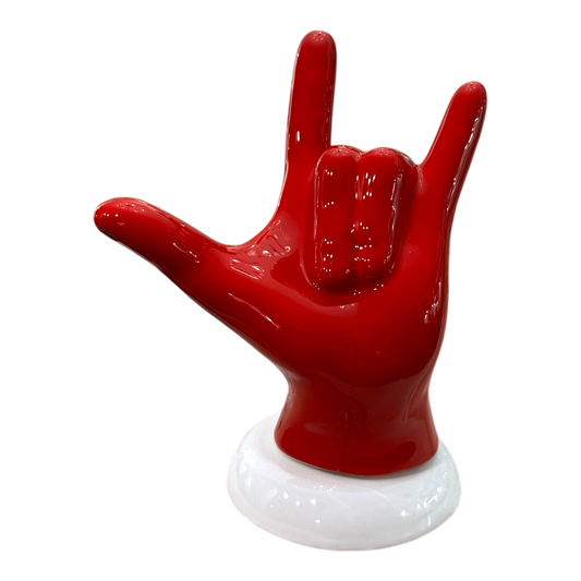 Amagè - mano “Rock” in rosso base bianca